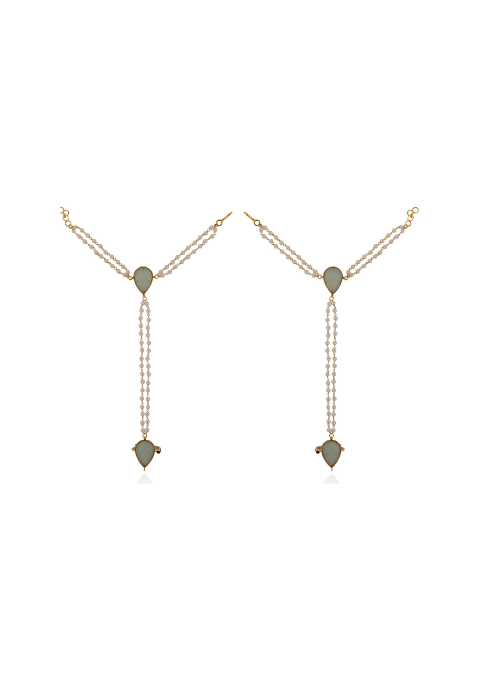 Gold Plated Pearl Hathphool Riana by Shikha Jindal - Fabilicious Fashion