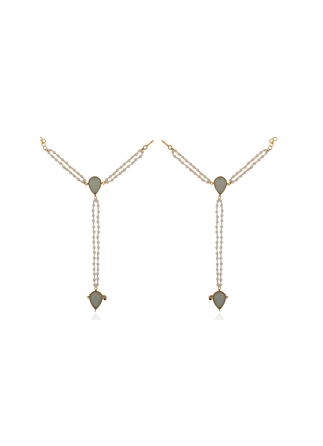 Gold Plated Pearl Hathphool Riana by Shikha Jindal - Fabilicious Fashion