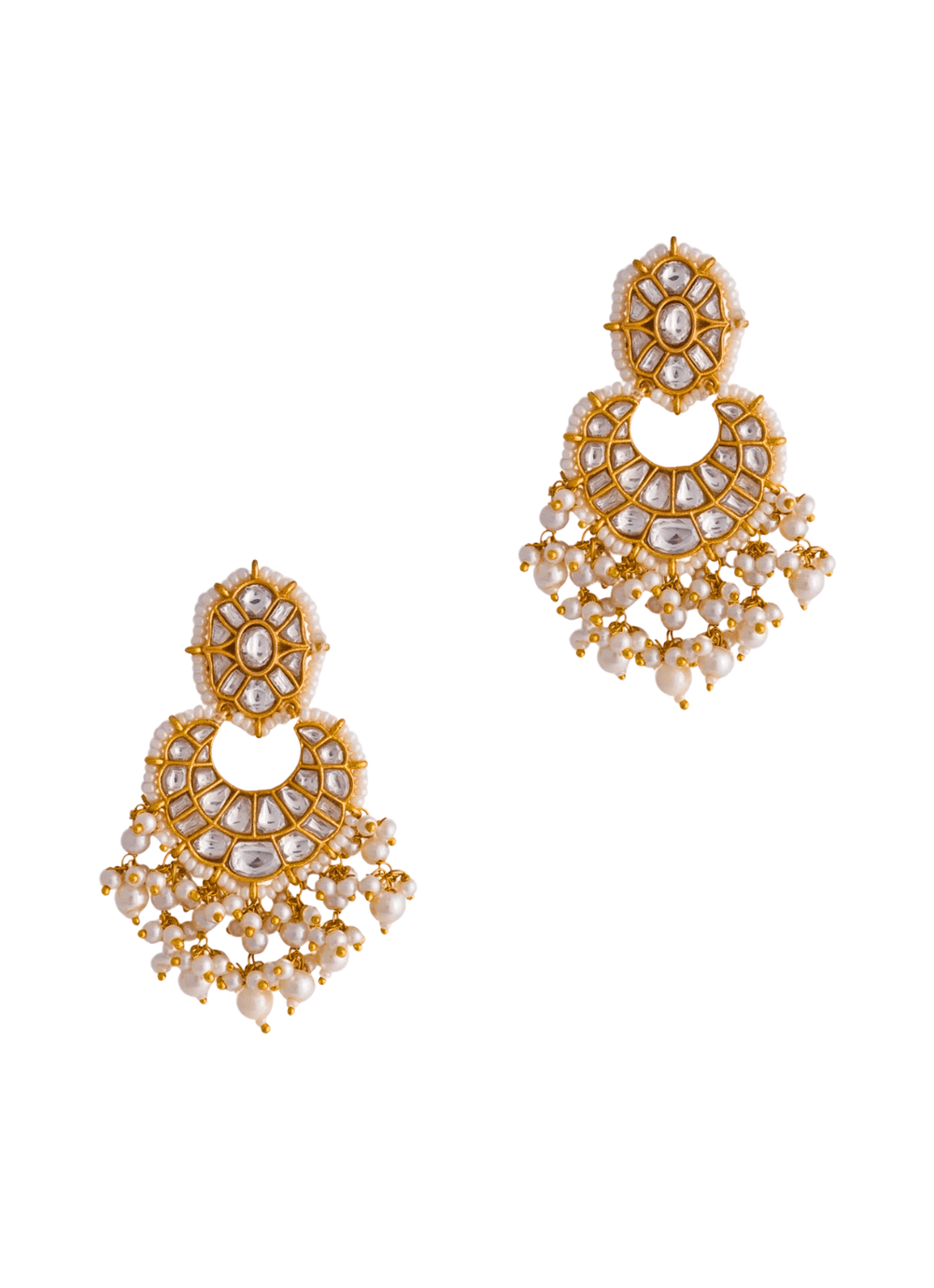 Riana Jewellery Gold Plated Pearl Studded Chandbali EarringsFabilicious Fashion