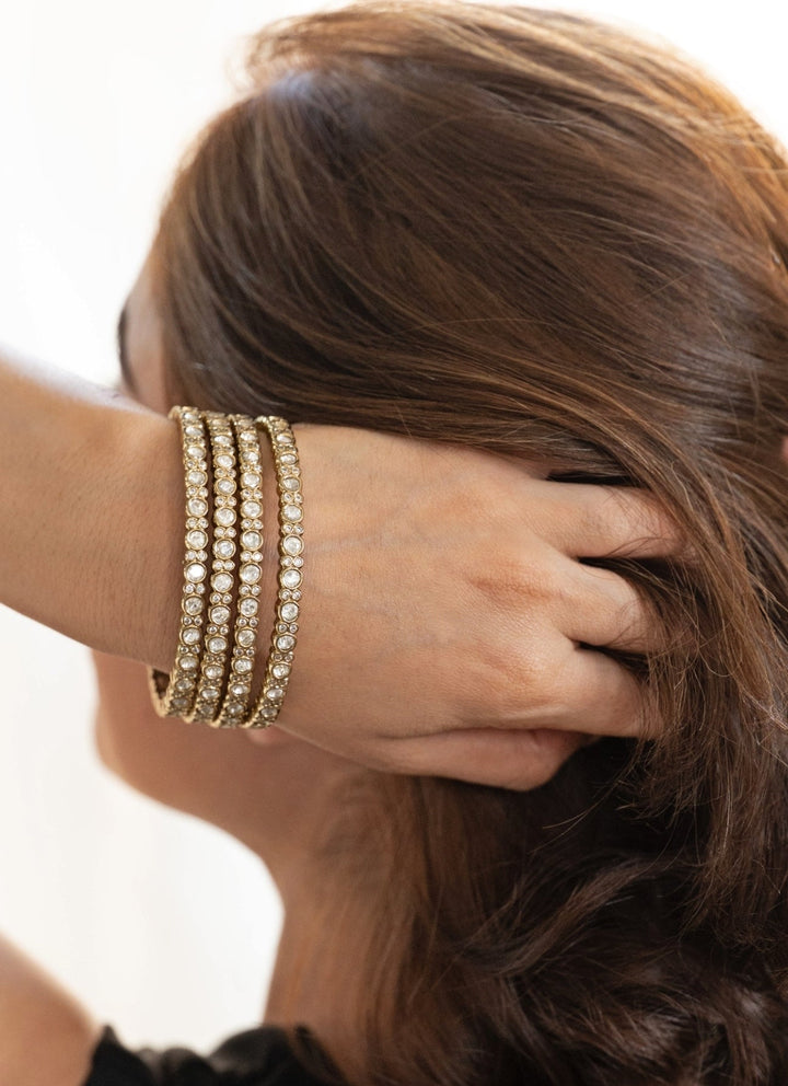 Do Taara Gold Plated Polki Bangle SetFabilicious Fashion