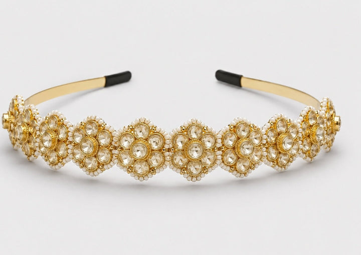 Vivinia By Vidhi Mehra Gold Plated Polki Blossom HeadbandFabilicious Fashion