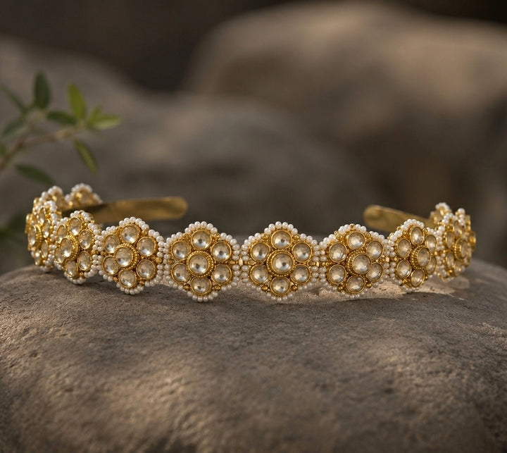 Vivinia By Vidhi Mehra Gold Plated Polki Blossom HeadbandFabilicious Fashion