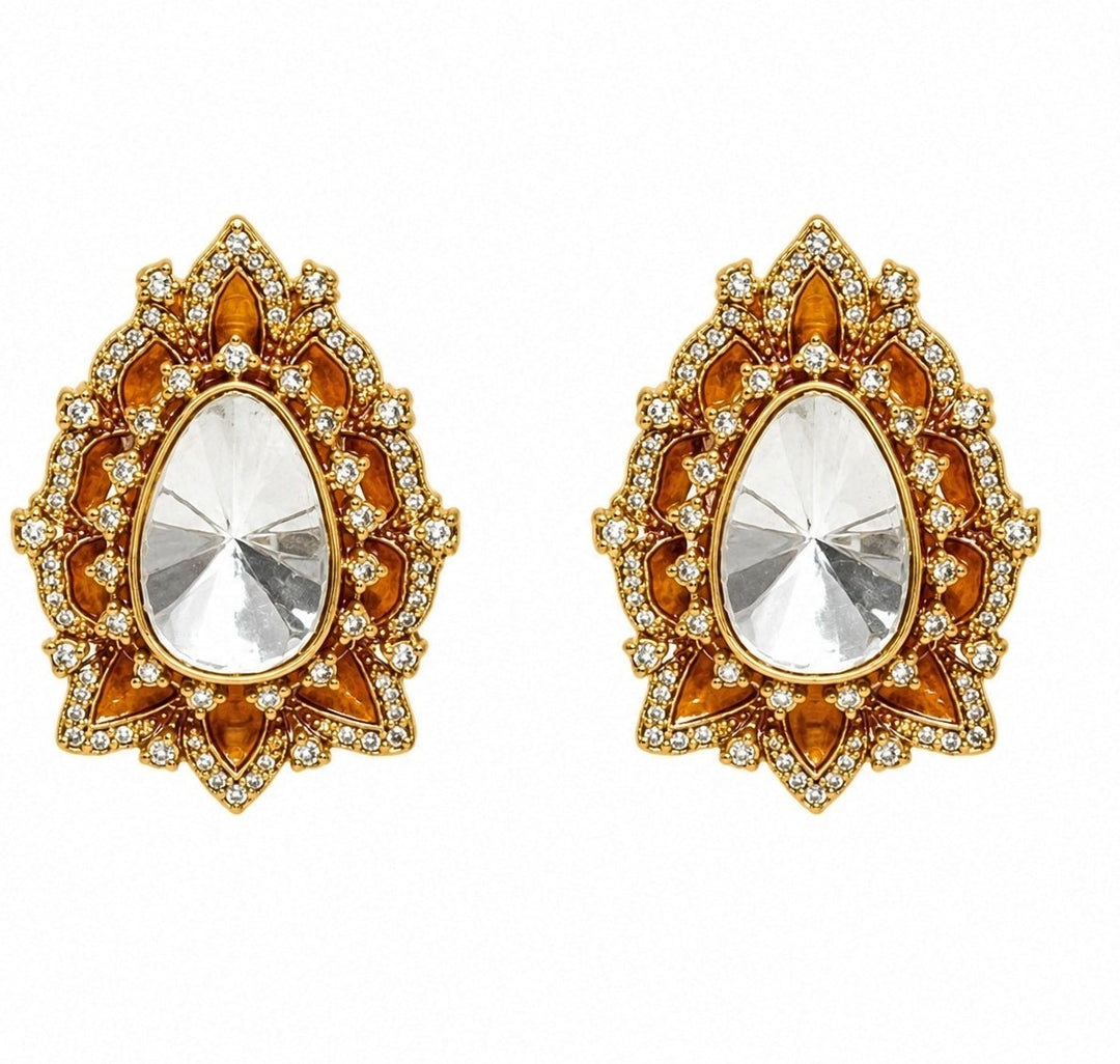 Vivinia By Vidhi Mehra Gold Plated Polki Floral StudFabilicious Fashion