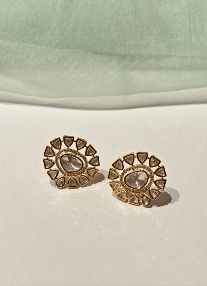 Naymee Gold Plated Polki Stud EarringsFabilicious Fashion