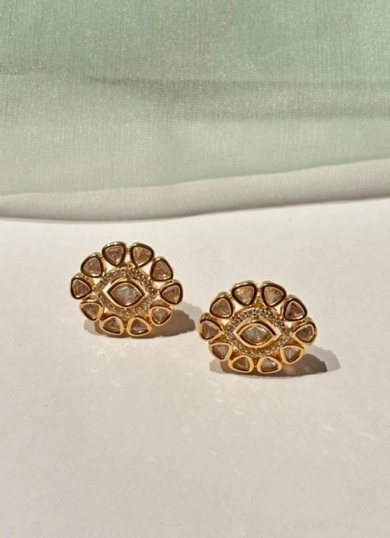 Naymee Gold Plated Polki StudFabilicious Fashion