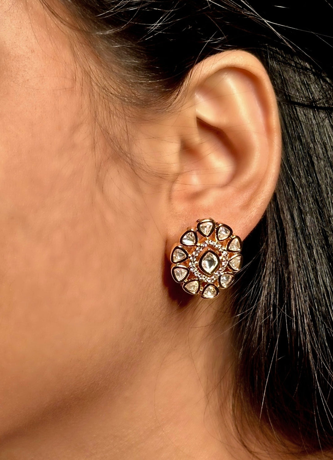 Naymee Gold Plated Polki StudFabilicious Fashion