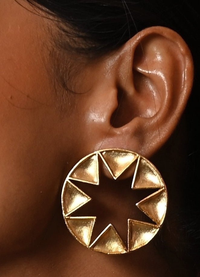 Gold Plated Stellar Elegance Earrings Zaza By Somya - Fabilicious Fashion