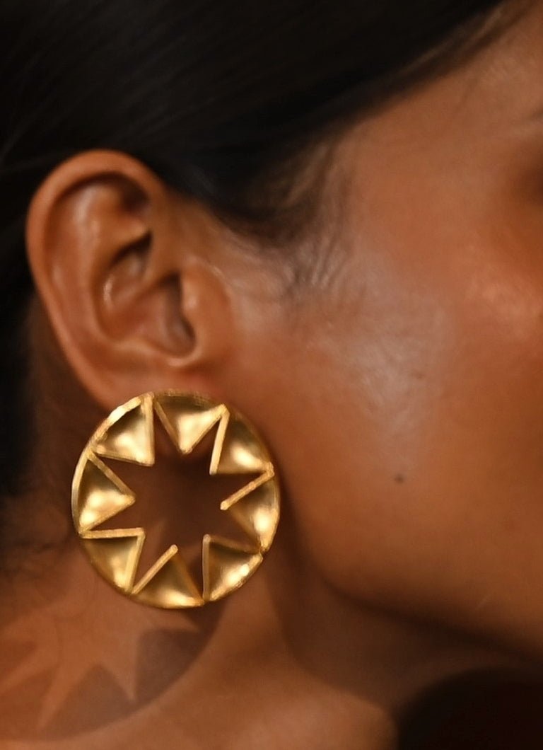 Gold Plated Stellar Elegance Earrings Zaza By Somya - Fabilicious Fashion