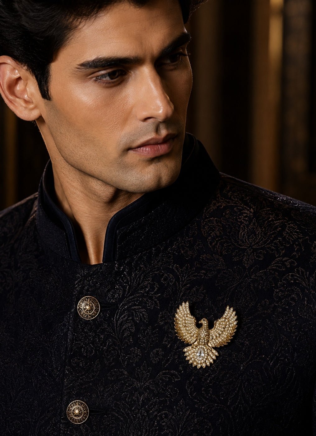 Vivinia By Vidhi Mehra Gold Plated Zircon Bird Motif BroochFabilicious Fashion