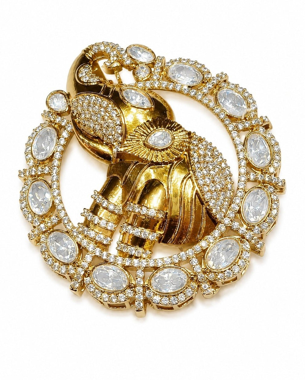 Vivinia By Vidhi Mehra Gold Plated Zircon Elephant Motif BroochFabilicious Fashion