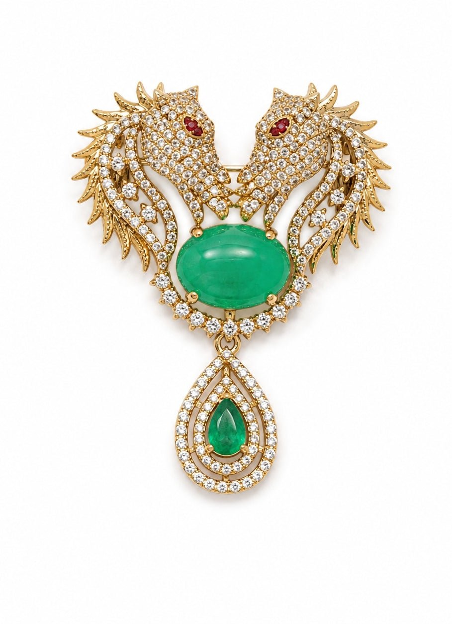 Vivinia By Vidhi Mehra Gold Plated Zircon Horse Motif BroochFabilicious Fashion