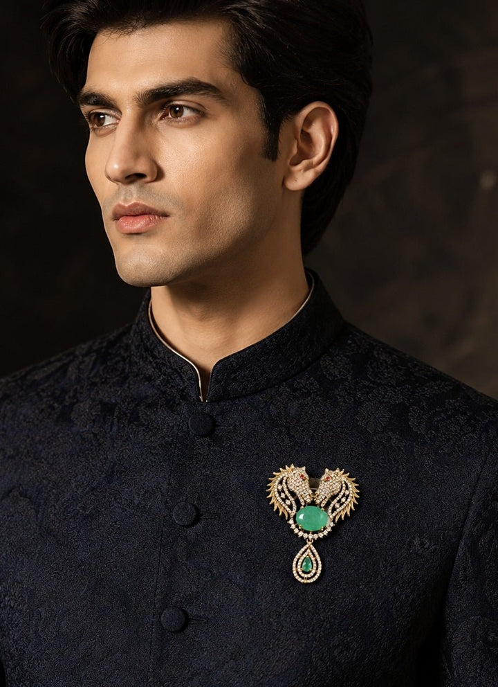 Vivinia By Vidhi Mehra Gold Plated Zircon Horse Motif BroochFabilicious Fashion