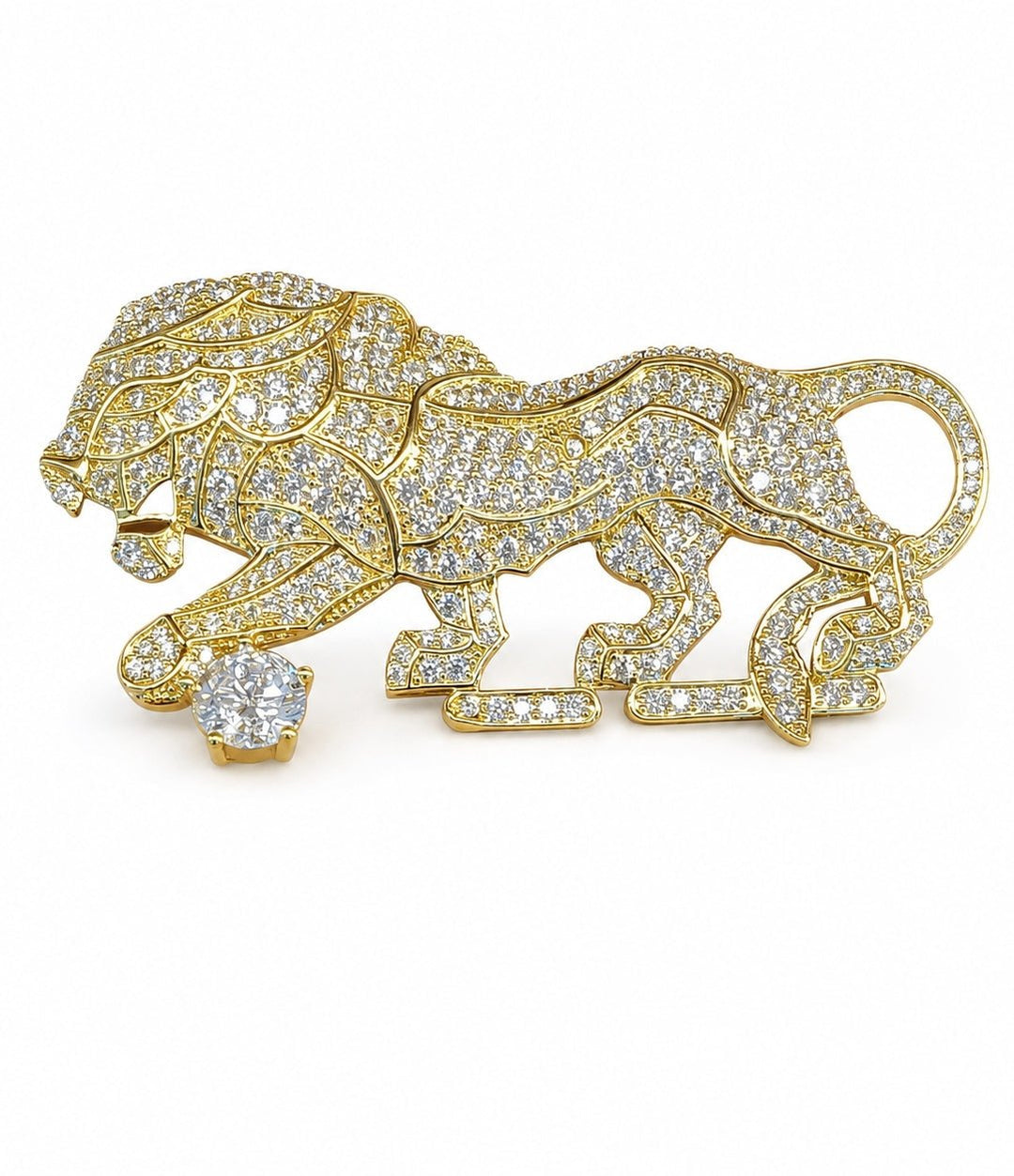 Vivinia By Vidhi Mehra Gold Plated Zircon Lion Motif BroochFabilicious Fashion