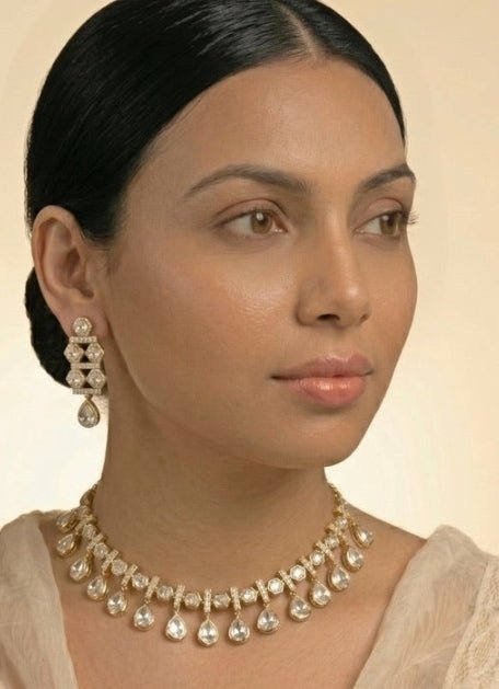 Naymee Gold Polki And Kundan Necklace SetFabilicious Fashion