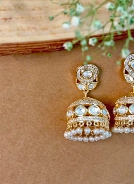 Naymee Gold Polki And Pearl JhumkaFabilicious Fashion