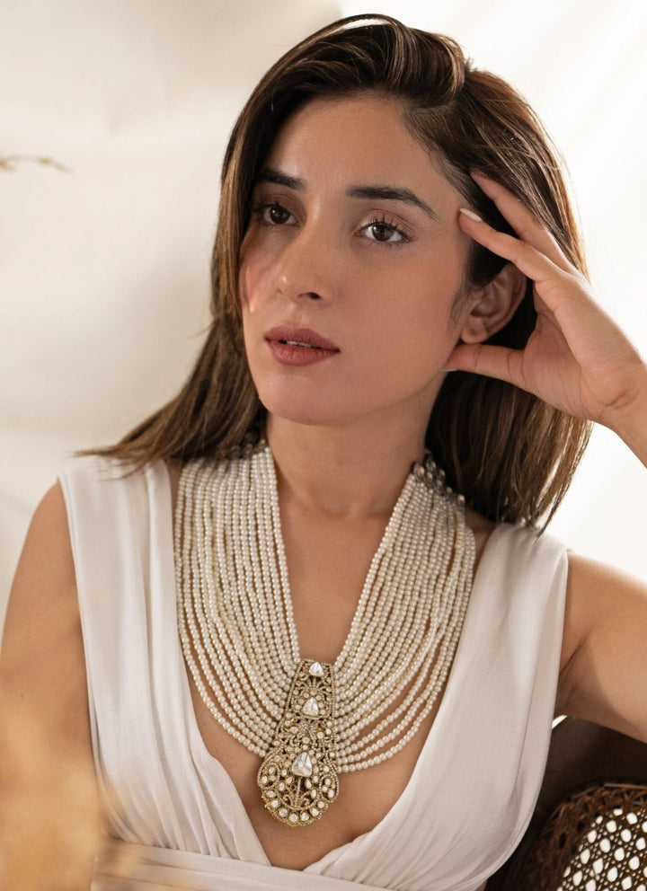 Do Taara Gold Polki And Pearl NecklaceFabilicious Fashion