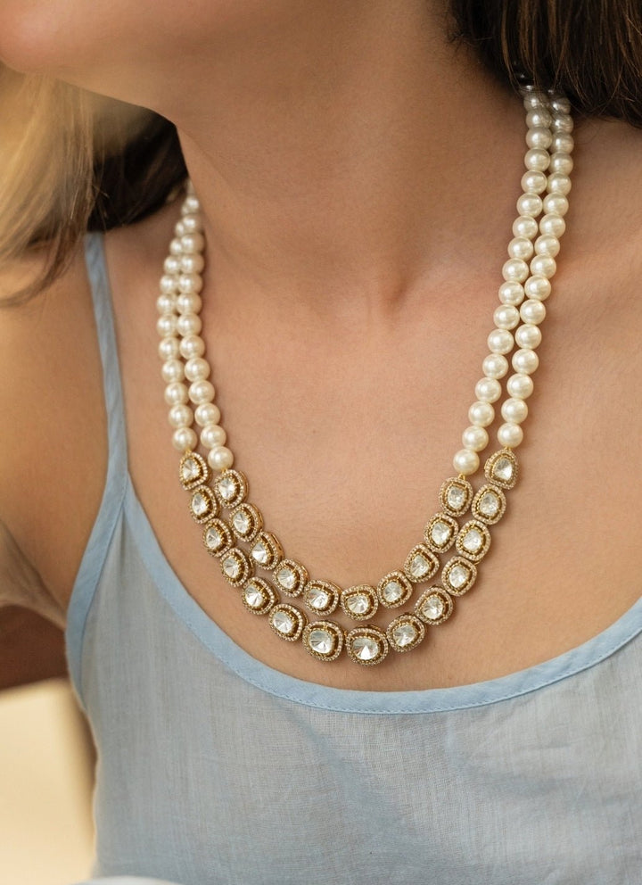 Do Taara Gold Polki Layered NecklaceFabilicious Fashion