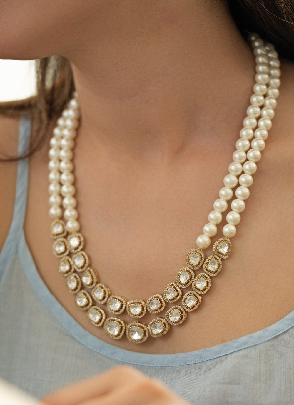 Do Taara Gold Polki Layered NecklaceFabilicious Fashion