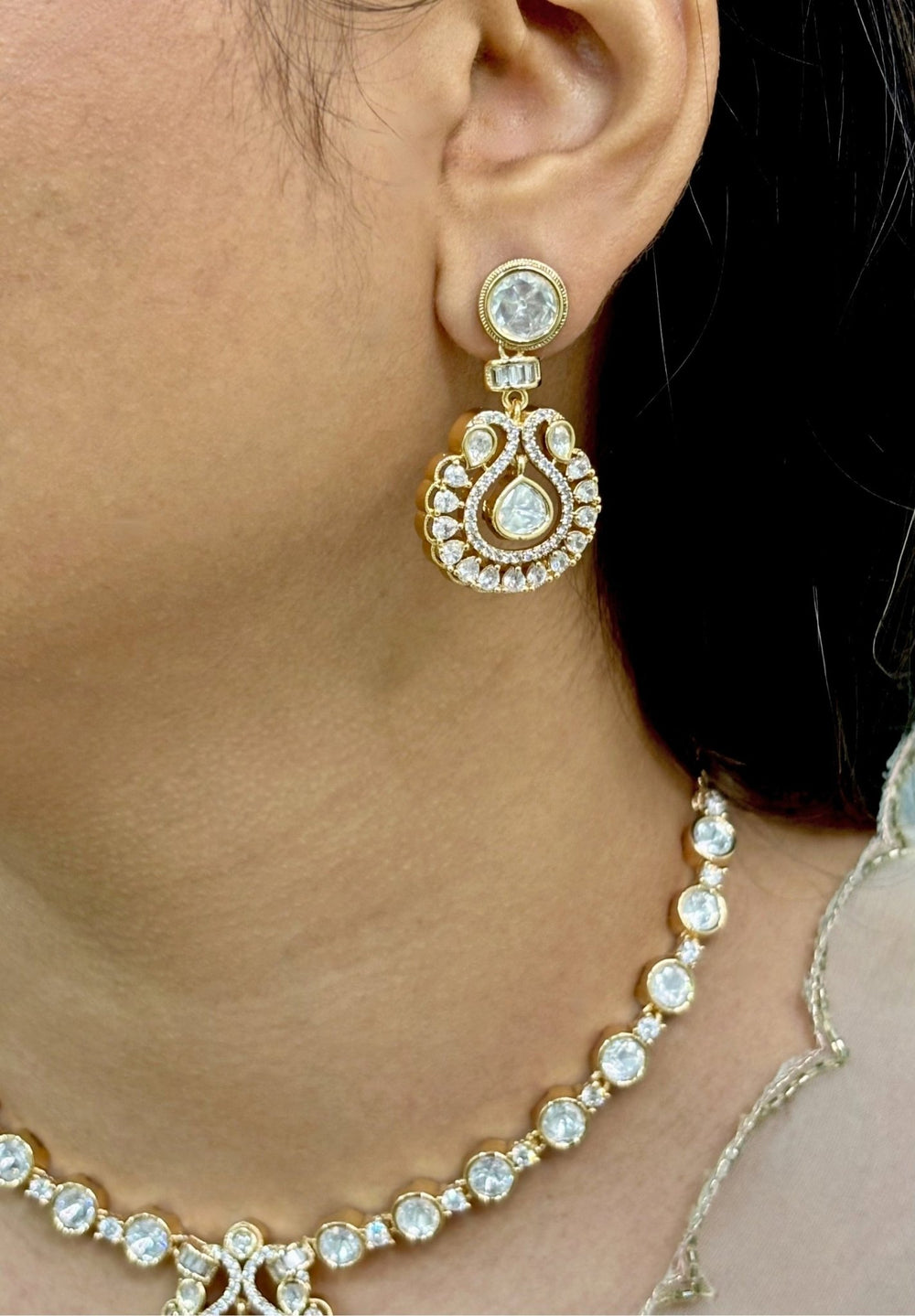 Naymee Gold Polki Necklace SetFabilicious Fashion