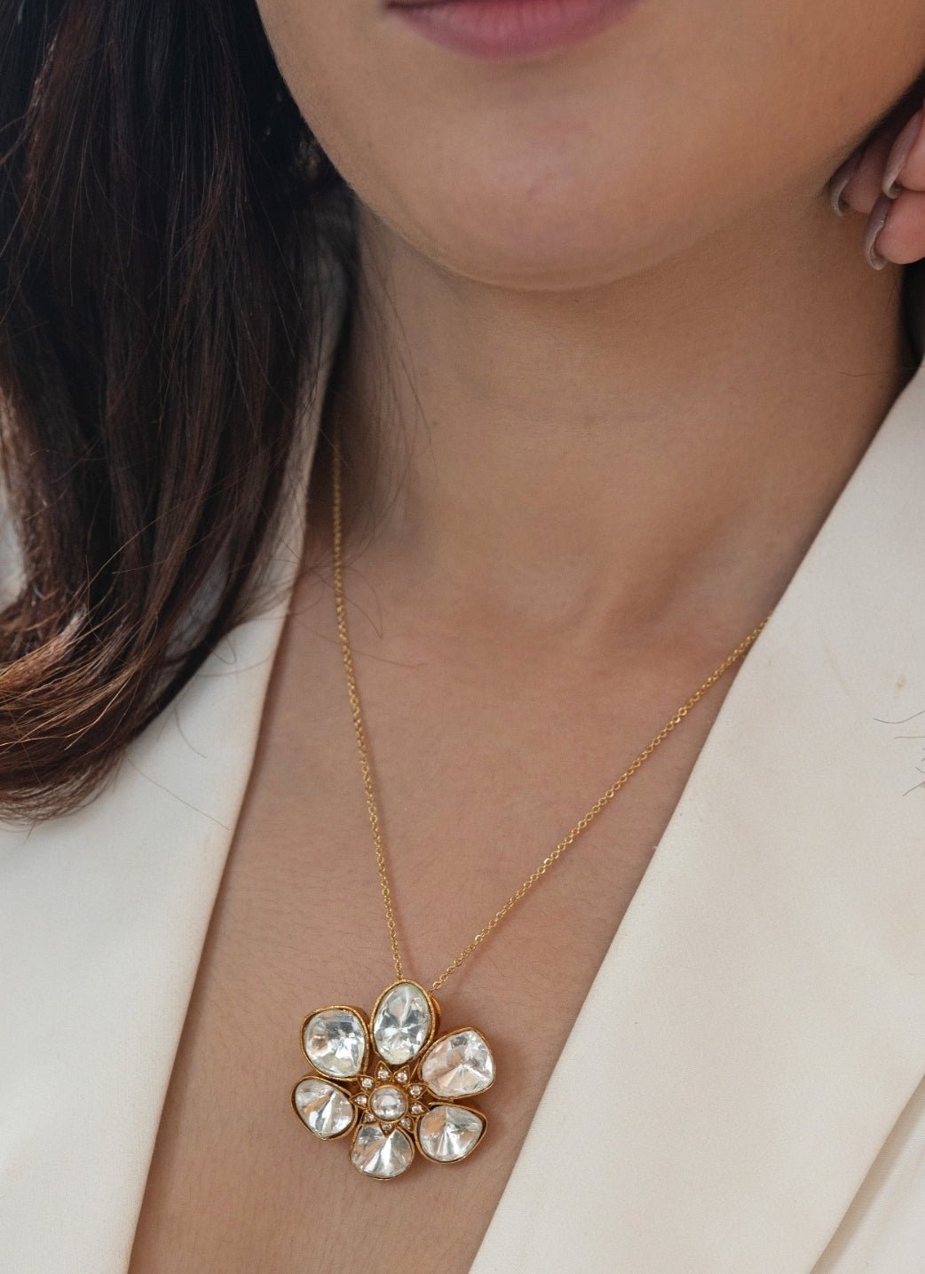 Do Taara Gold Polki Pendant NecklaceFabilicious Fashion