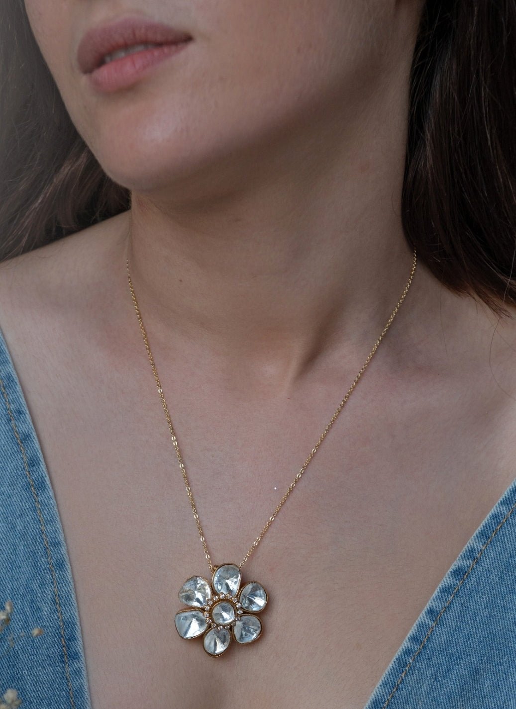 Do Taara Gold Polki Pendant NecklaceFabilicious Fashion