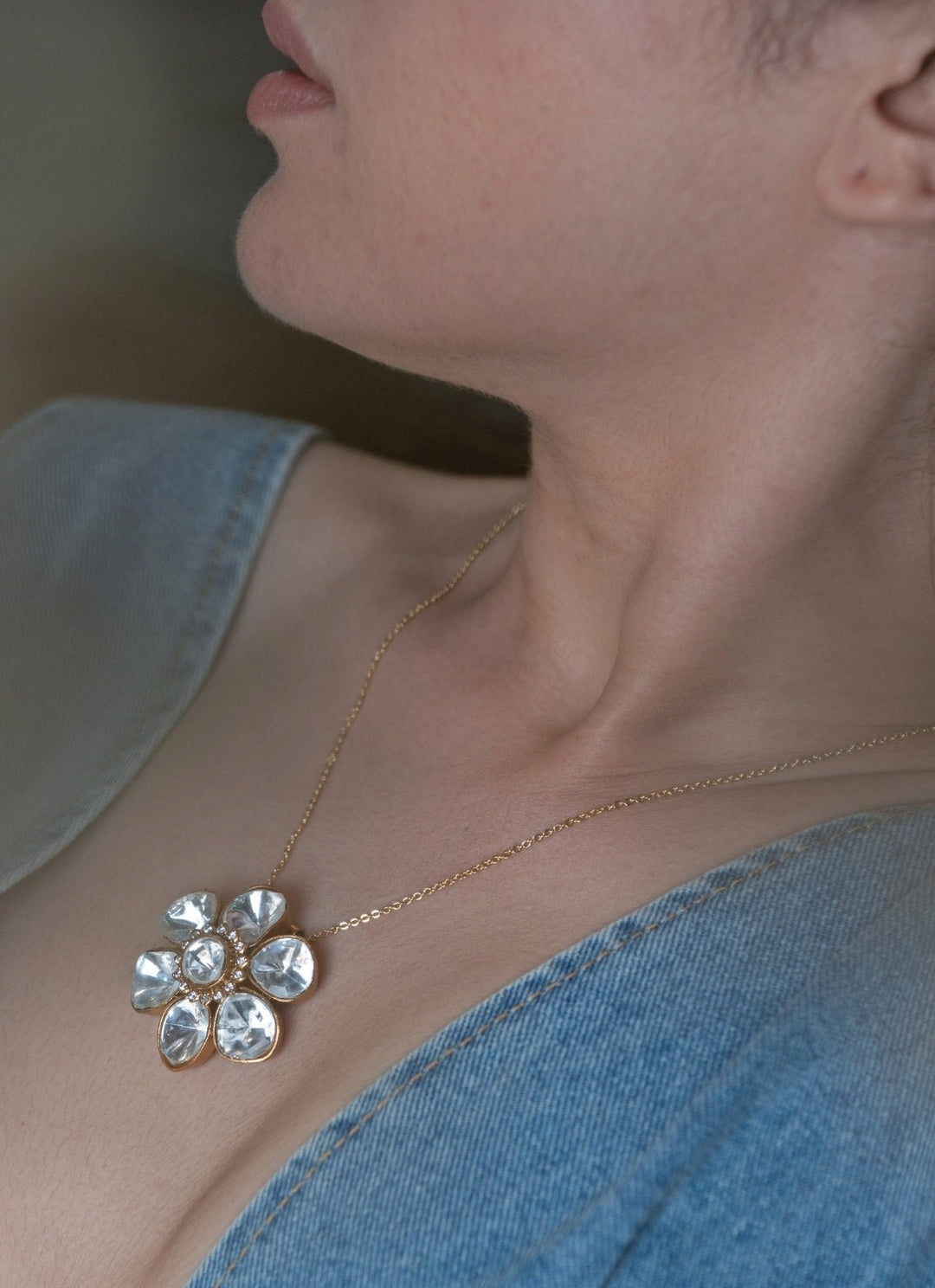 Do Taara Gold Polki Pendant NecklaceFabilicious Fashion