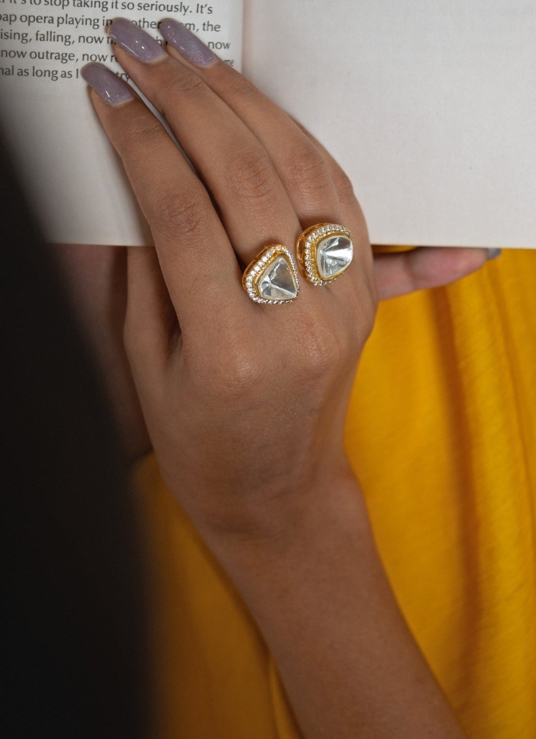 Do Taara Gold Polki RingFabilicious Fashion