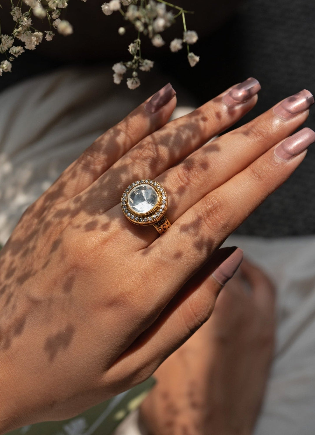 Do Taara Gold Polki RingFabilicious Fashion
