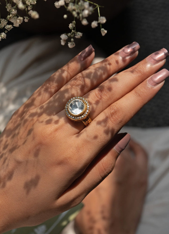 Do Taara Gold Polki RingFabilicious Fashion