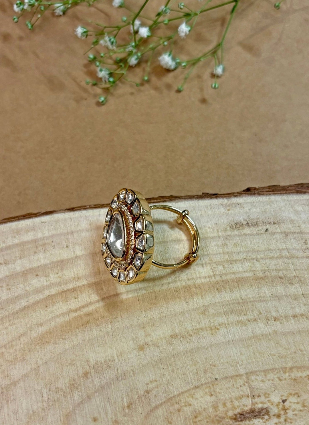 Naymee Gold Polki RingFabilicious Fashion