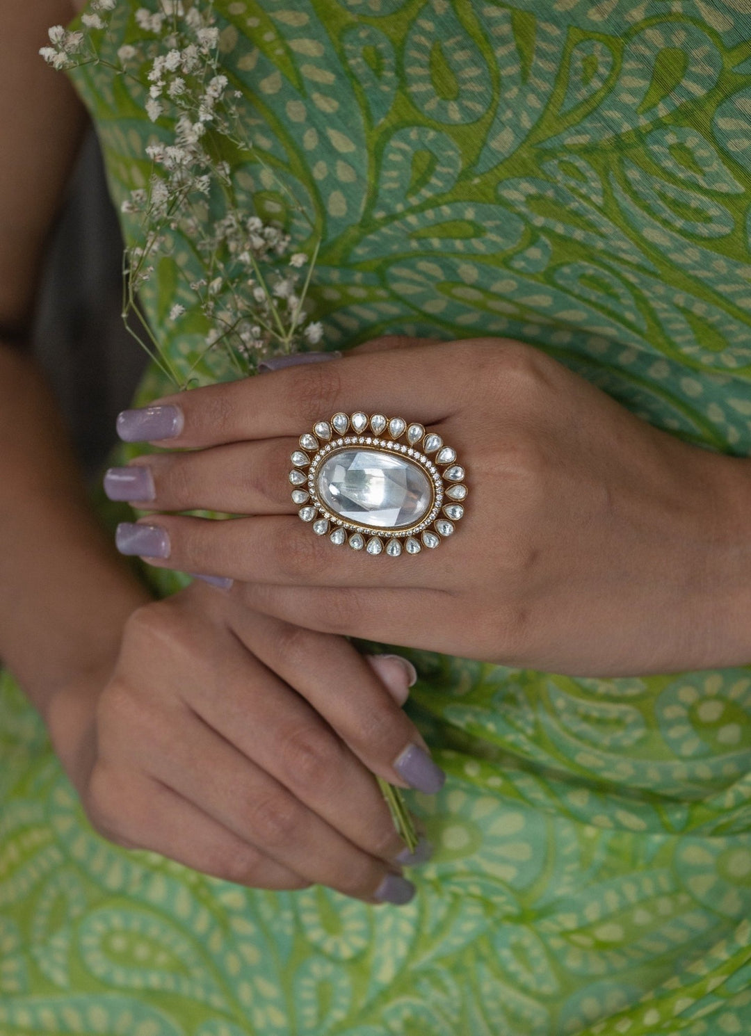 Do Taara Gold Polki Statement RingFabilicious Fashion