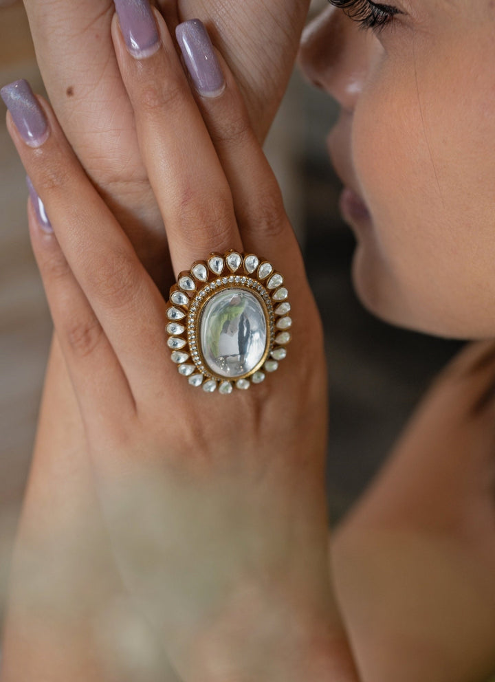 Do Taara Gold Polki Statement RingFabilicious Fashion