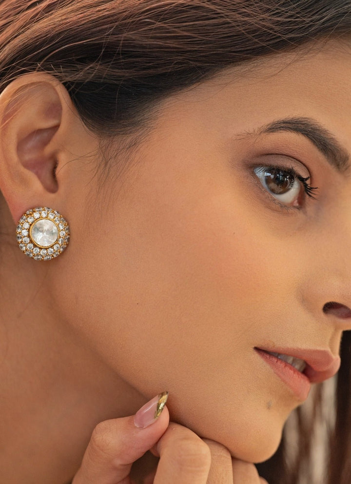 Do Taara Gold Polki Statement StudsFabilicious Fashion