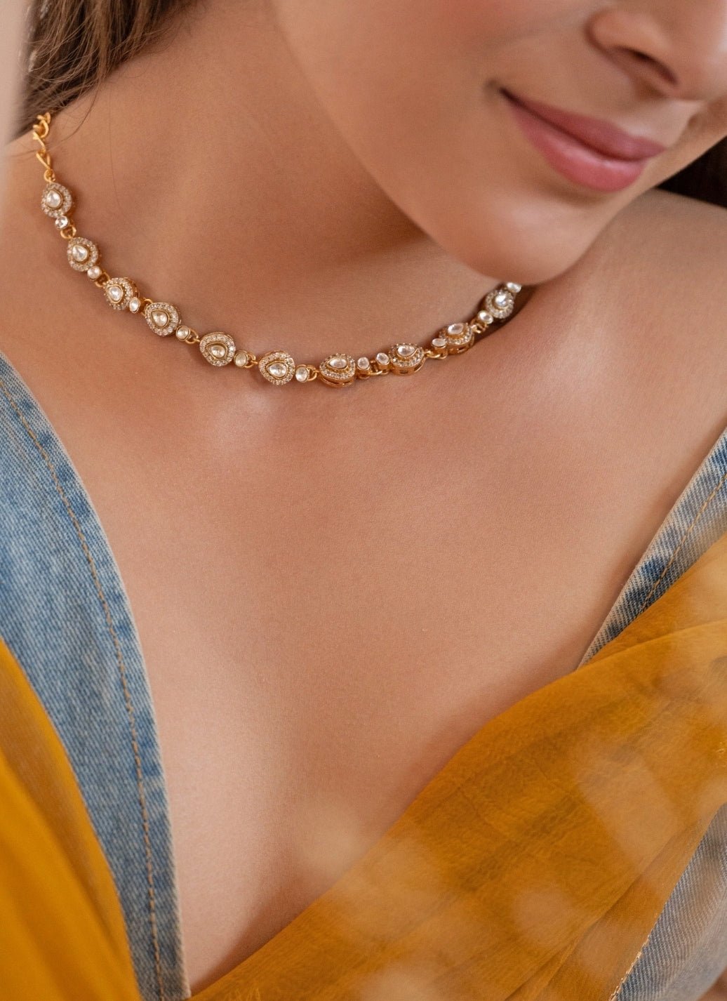 Do Taara Gold Polki String NecklaceFabilicious Fashion