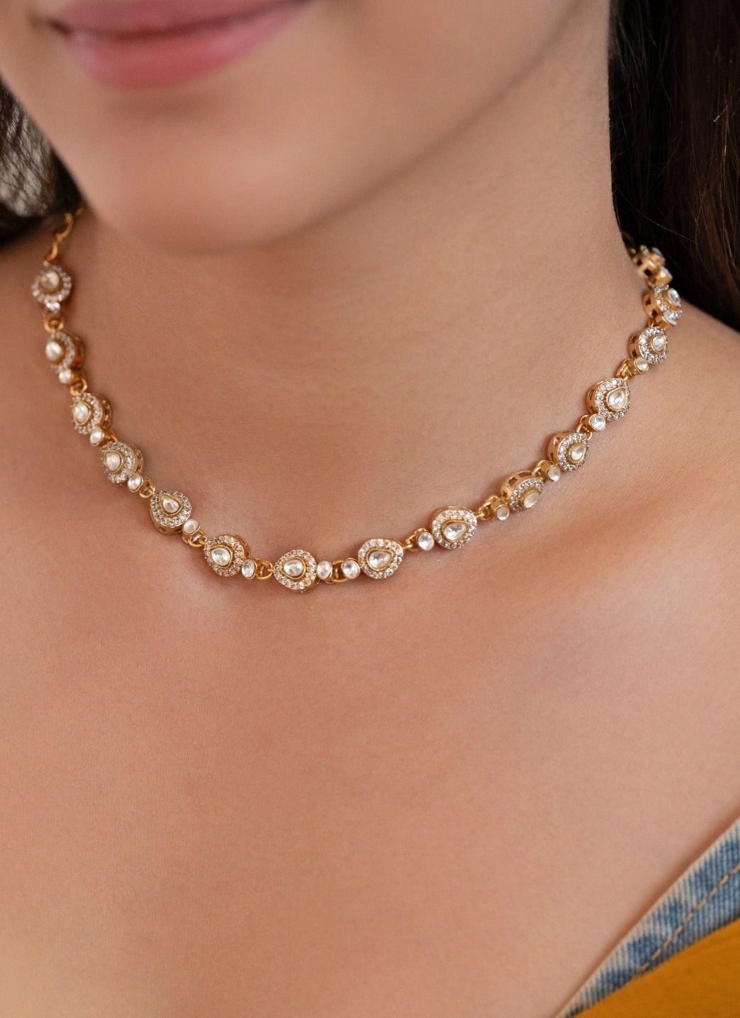 Do Taara Gold Polki String NecklaceFabilicious Fashion