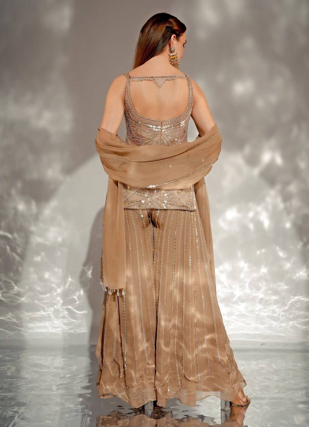 Jade by Ashima Gold Satin Kurta Sharara SetFabilicious Fashion