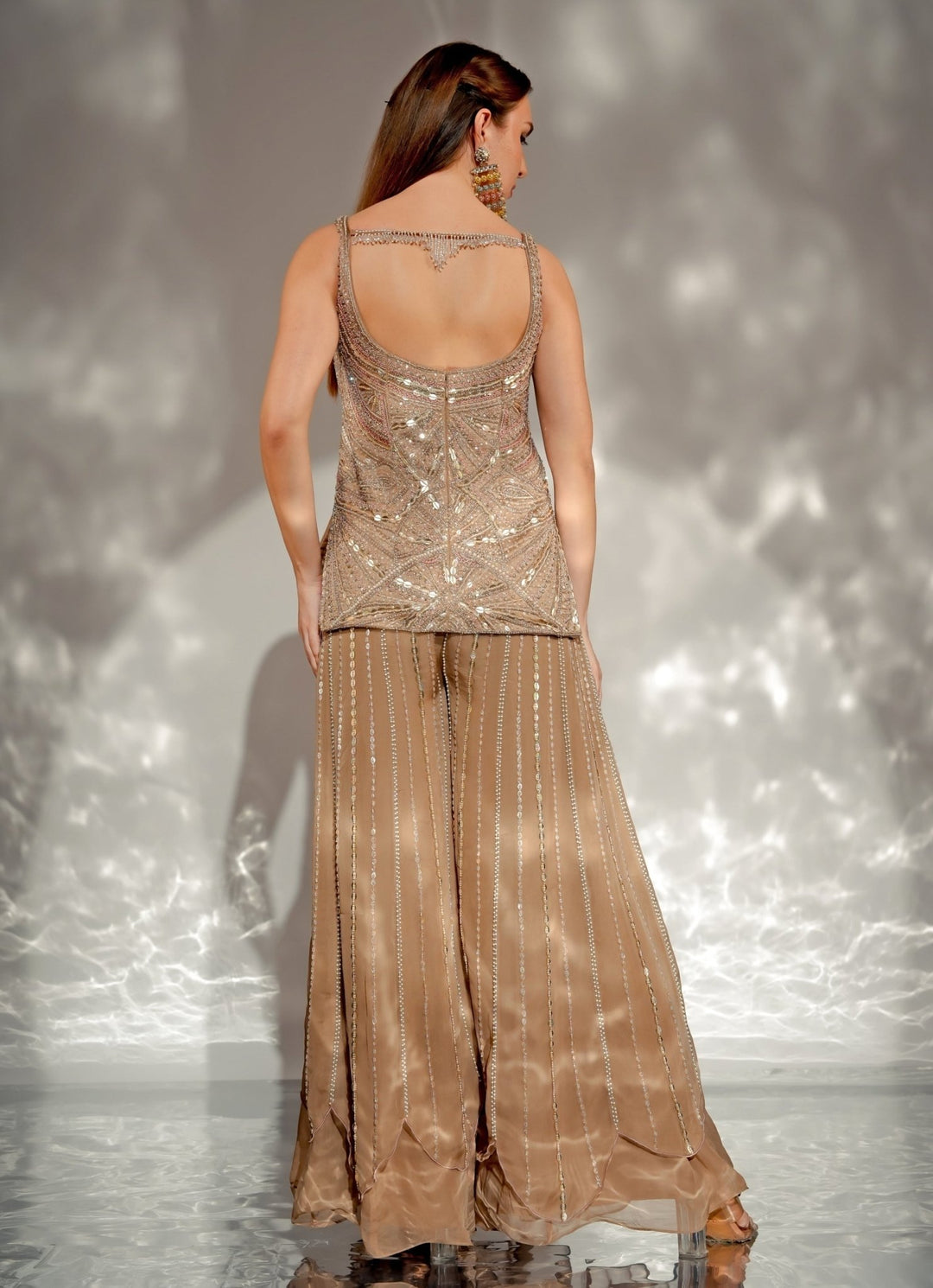 Jade by Ashima Gold Satin Kurta Sharara SetFabilicious Fashion