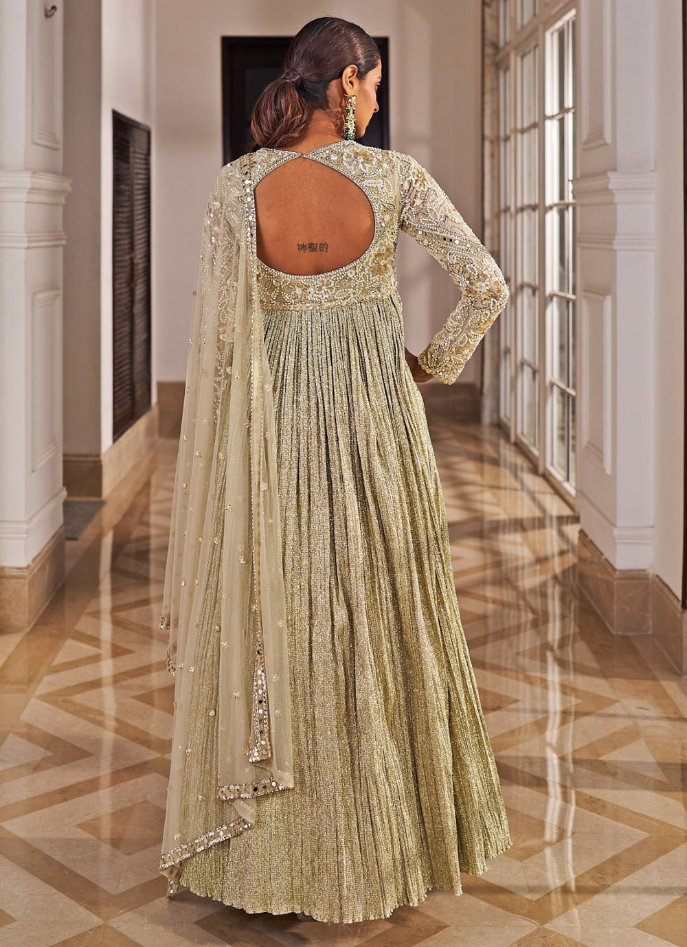 Gold Sequinned Anarkali Set Nidhika Shekar - Fabilicious Fashion