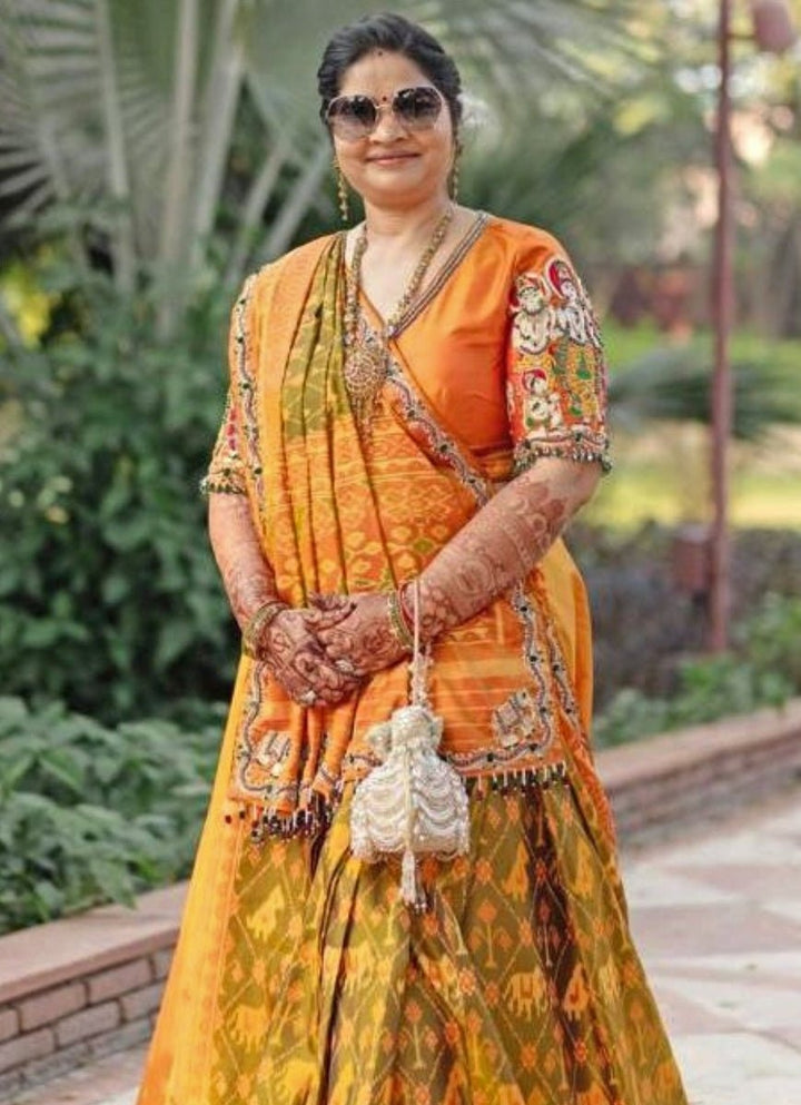 Gold &amp; Silver Georgette Embellished Bucket Bag House of Kosha - Fabilicious Fashion