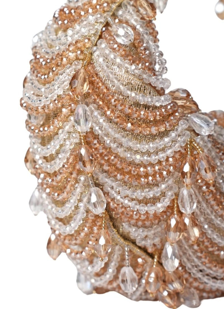 Gold & Silver Georgette Embellished Hobo Bag House of Kosha - Fabilicious Fashion