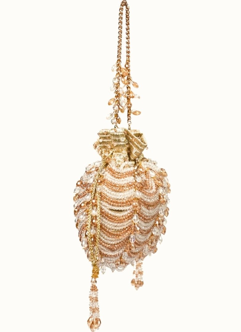 Gold & Silver Georgette Embellished Potli House of Kosha - Fabilicious Fashion