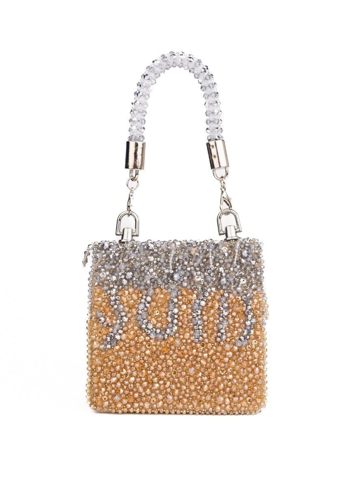 Gold &amp; Silver Suede Mini Bag House of Kosha - Fabilicious Fashion