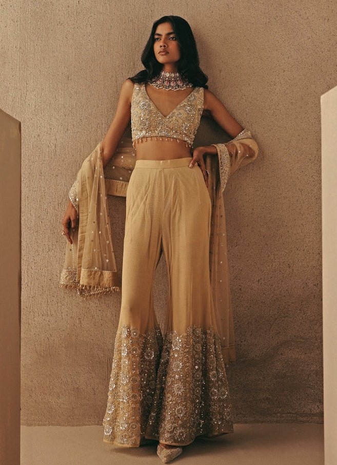 Gold Soft Net Floral Bralette Twenty Nine - Fabilicious Fashion