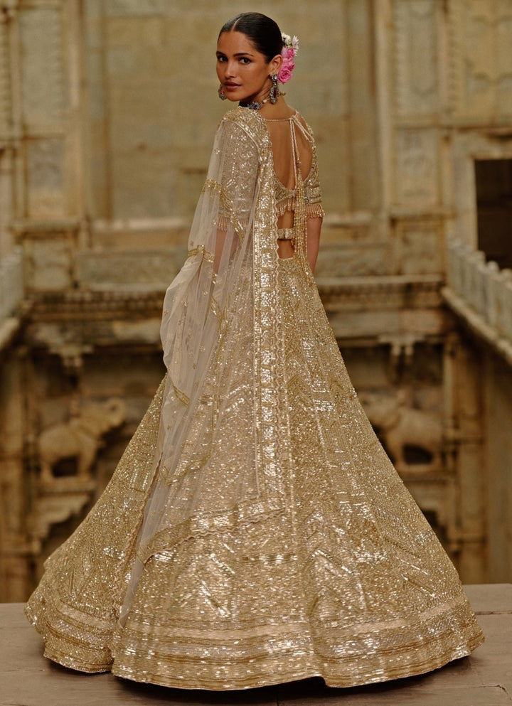 Gold Soft Net Lehenga Set Nitika Gujral - Fabilicious Fashion