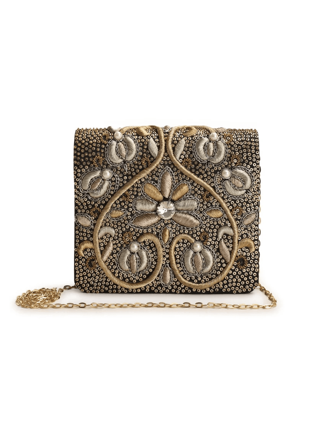 Gold Star Sequinned Clutch The Purple Sack - Fabilicious Fashion