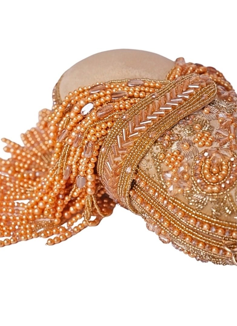 Gold Suede Embellished Capsule Bag House of Kosha - Fabilicious Fashion