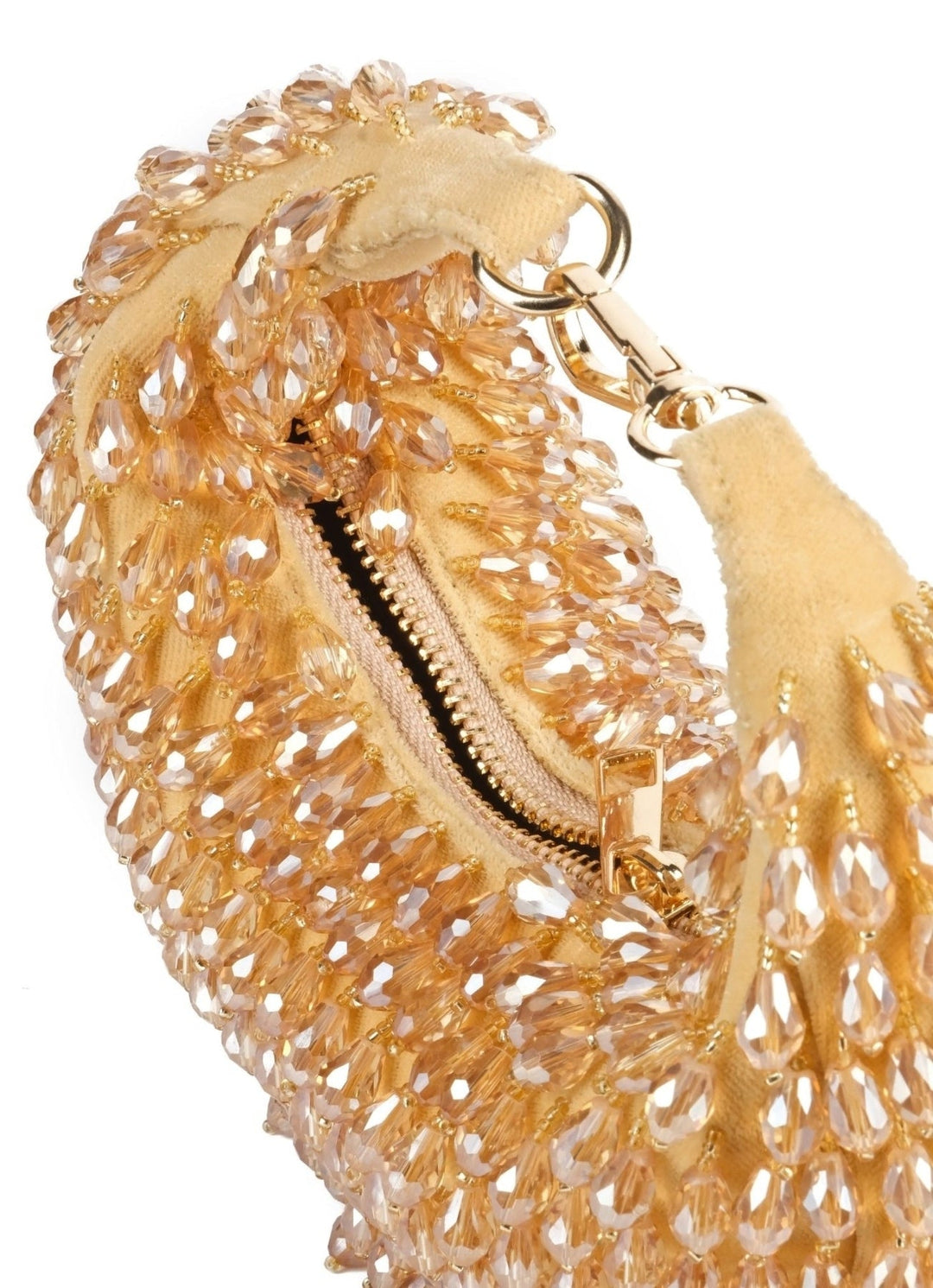 Gold Suede Embellished Hobo Bag House of Kosha - Fabilicious Fashion