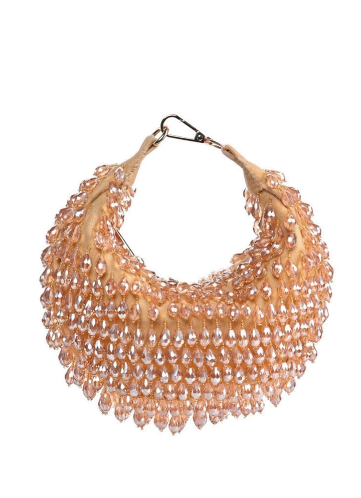 Gold Suede Embellished Hobo Bag House of Kosha - Fabilicious Fashion