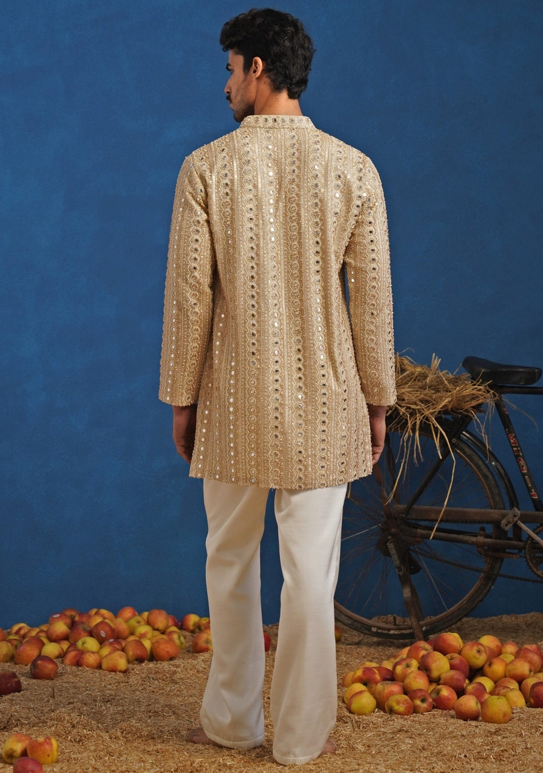 Gold Thread Georgette Short Kurta Set Kalpraag - Fabilicious Fashion