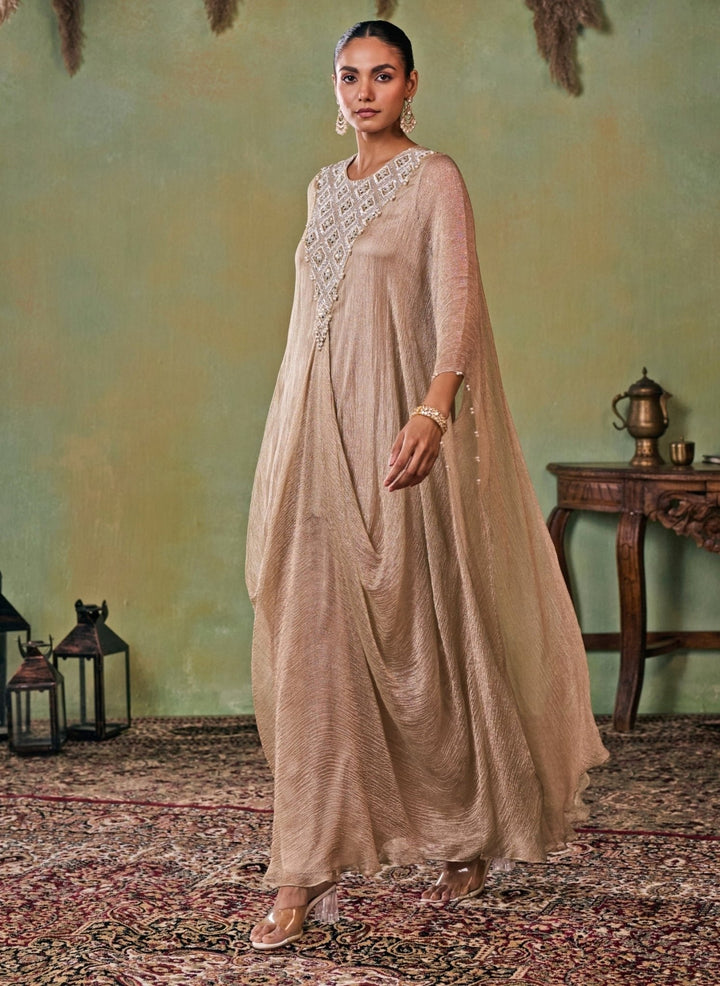 Seema Thukral Gold Tissue Kaftan Pants SetFabilicious Fashion